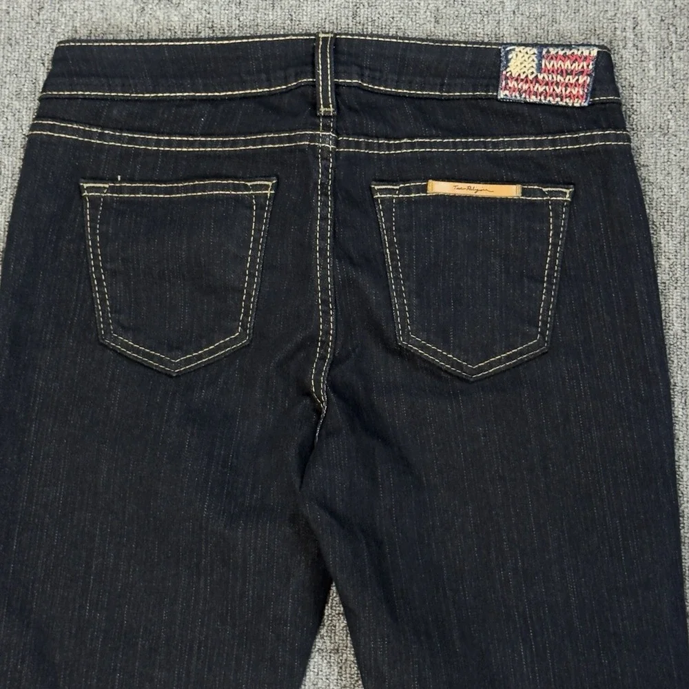 True Religion‎ Women's Jeans Halle Phantom Black USA Flag Skinny Size 28